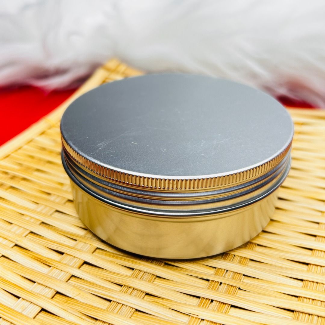 Silver Aluminum Tins Cans Screw Top Round Candle Spice Tins Cans Lid