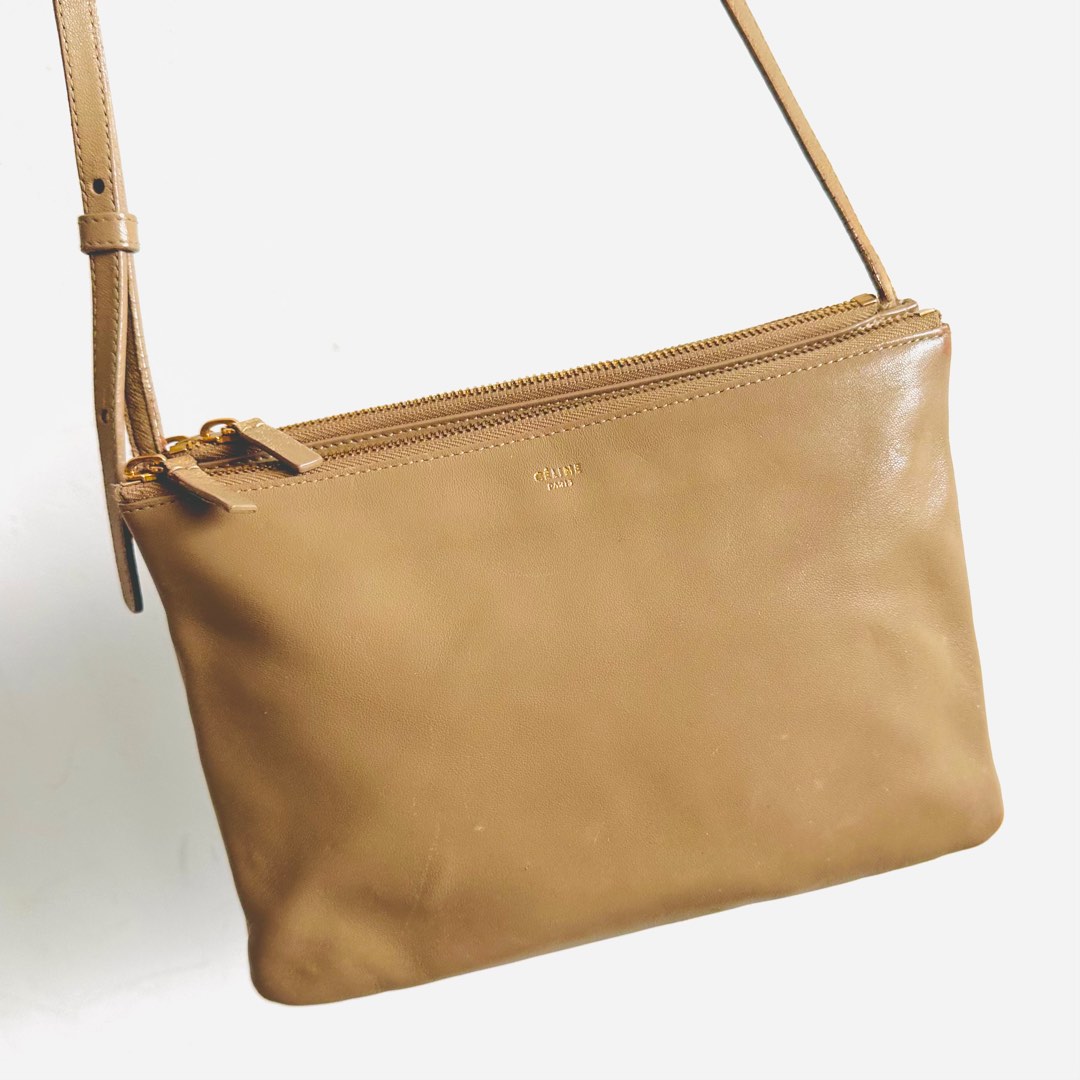 Celine trio hotsell bag beige