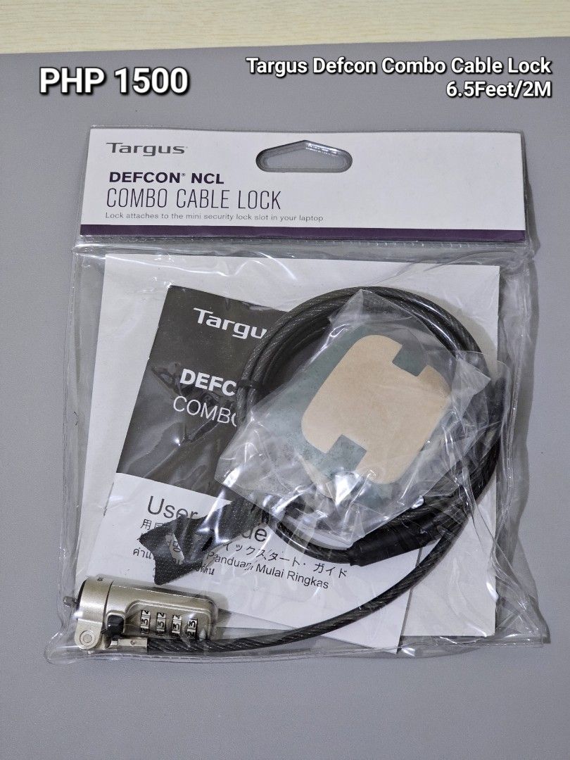 Targus Defcon Combo Cable Lock 6.5feet/2meters (Category: Cables & Adaptors) located in Mandaluyong City. Submitted by BrickLivingPH (Listing ID 1251606649, Image 1). Description: Pick up near Boni MRT Station, Mandaluyong City. Available everyday, 12 noon onwards If you are within Metro Manila, we encourage you to book via Lalamove, Grab express, etc. If you are outside the Metro, we can ship the items via LBC. You have the option to pick it up 