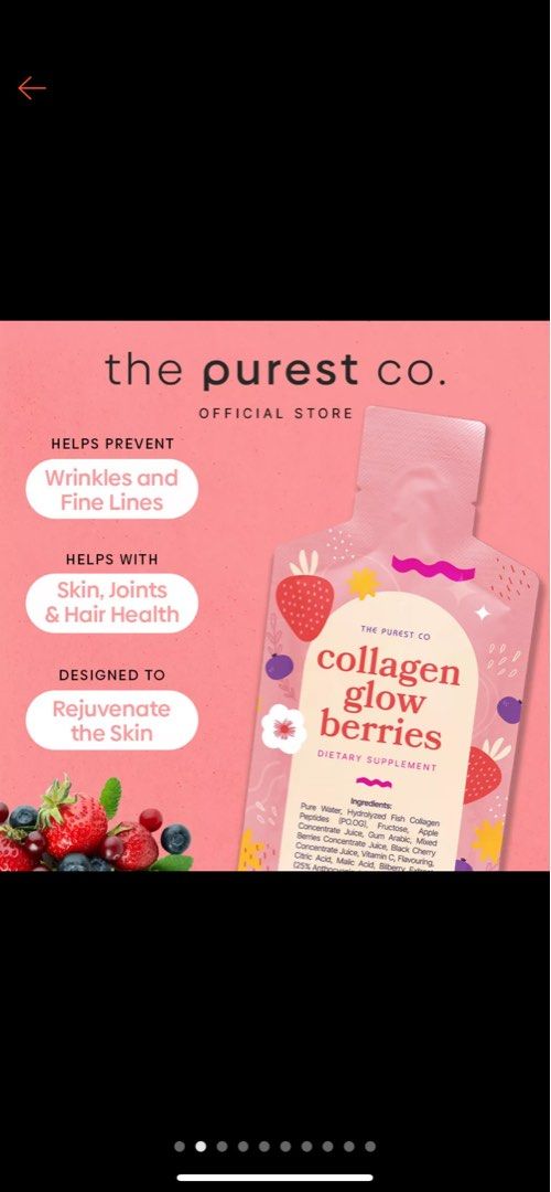 The purest Co collagen glow berries, Health & Nutrition, Health Supplements, Vitamins