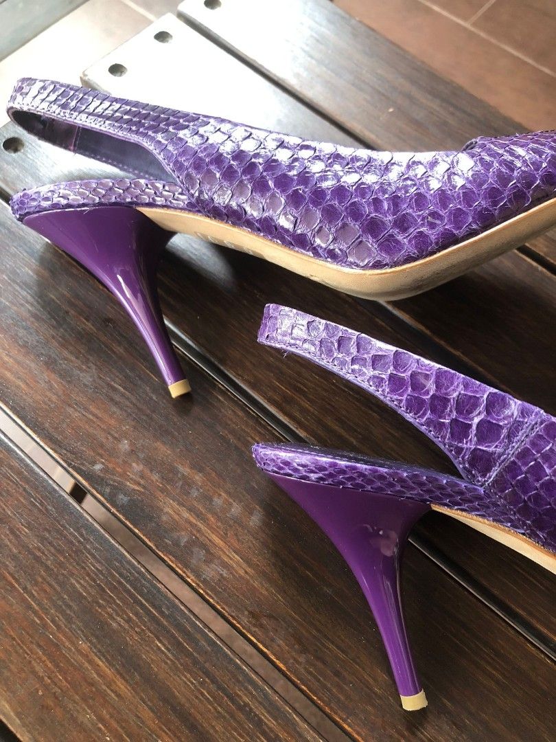 Purple sales snakeskin heels