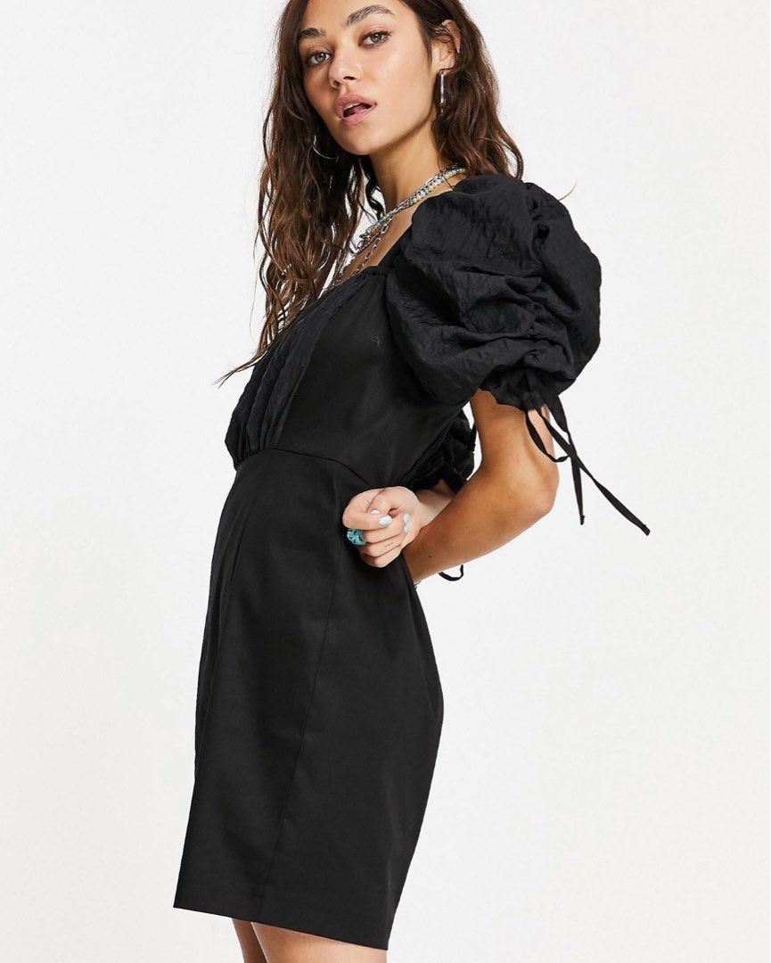 Topshop puff sleeve dress discount