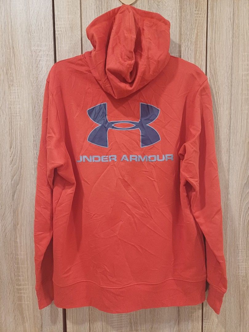 Mens orange under armour hoodie top