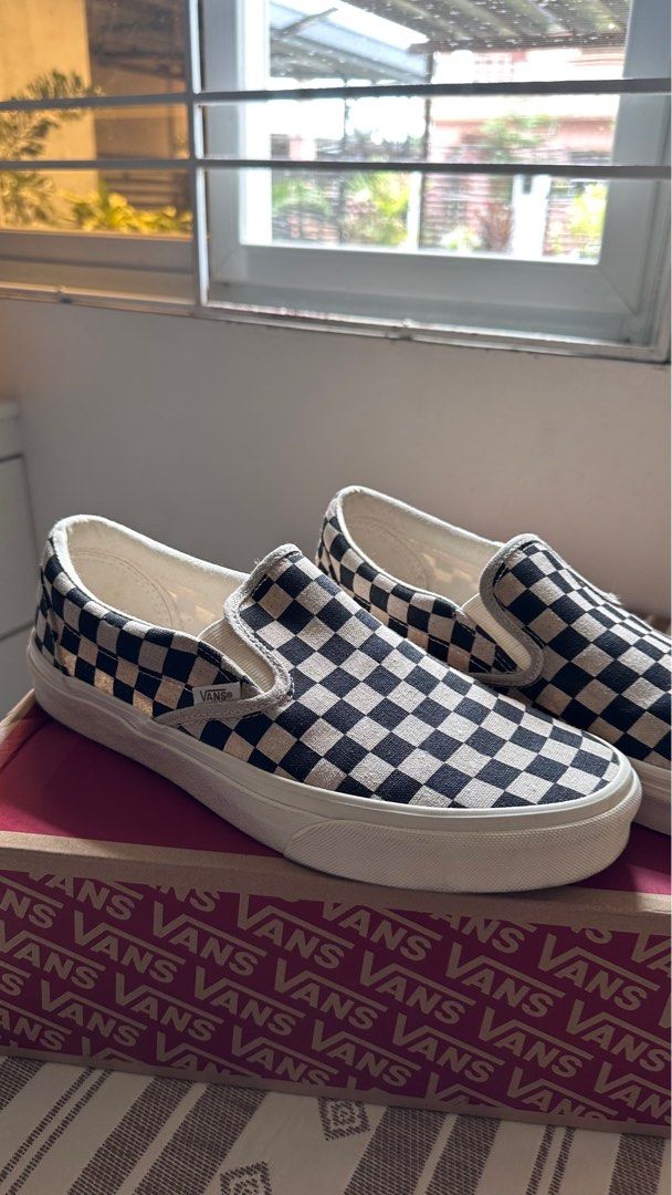 Vans Eco Theory Checkerboard Slip On (Category: Sneakers) located in Manila. Submitted by aaq12345 (Listing ID 1251592886, Image 2). Description: 9.5 US RFS: Wrong size Excellent condition Worn once.