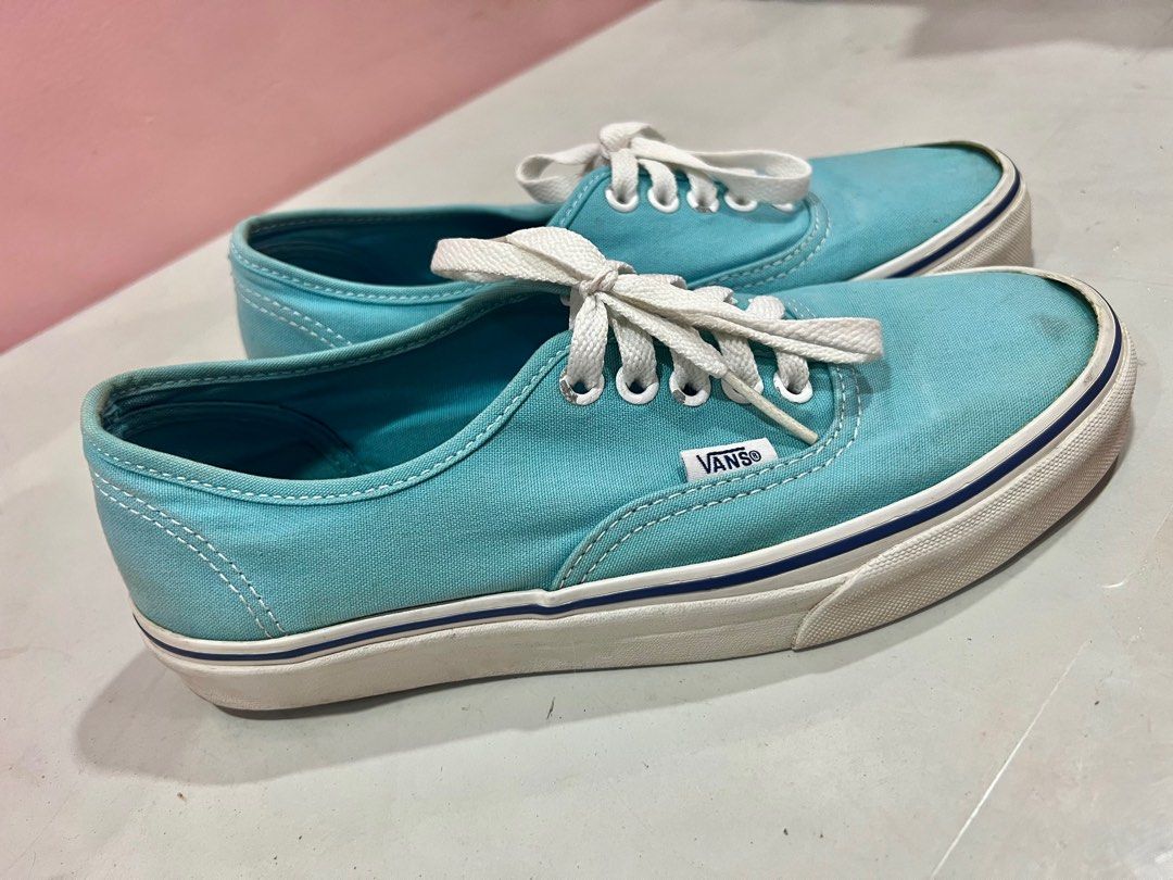 Vans light blue women US 8 (Category: Sneakers) located in Manila. Submitted by zannedeclutters (Listing ID 1251567516, Image 2). Description: No box. Shipping: pickup point from Avida Towers San Lazaro/ SM San Lazaro, via Grab/Lalamove or LBC only. No JRS, J&T, Gogoexpress or similar, shipping fee shouldered by buyer. Payment via GCash or BDO. No COD..