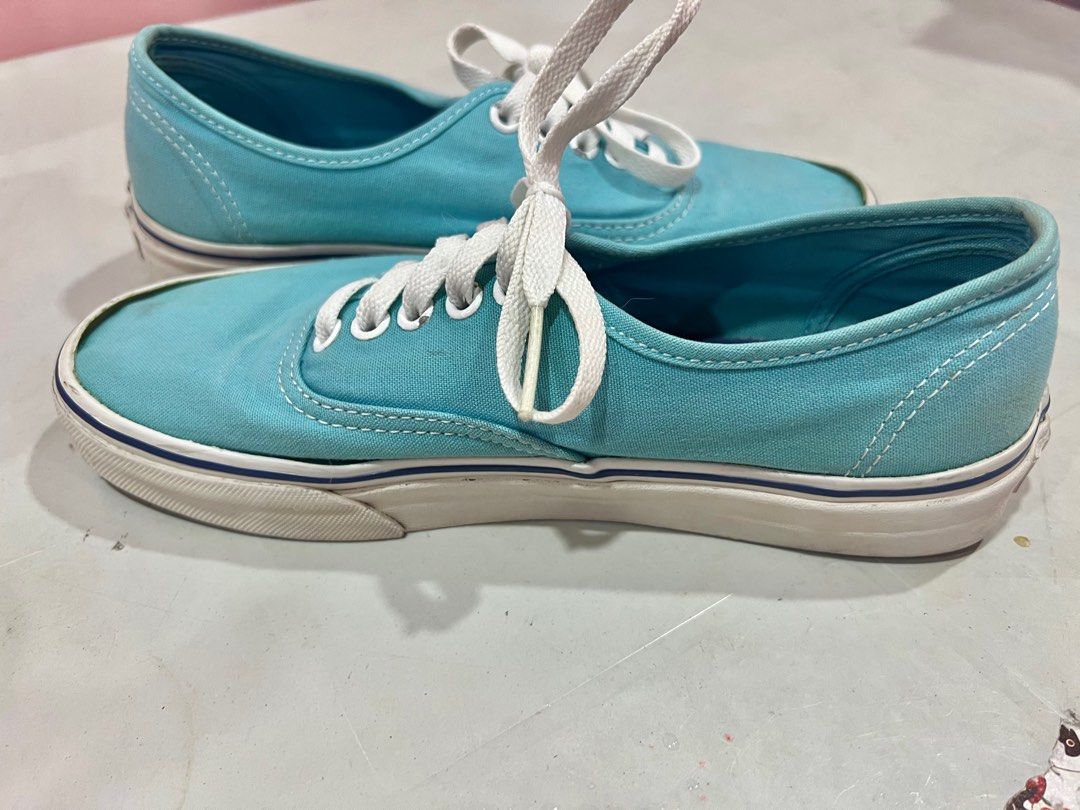 Vans light blue women US 8 (Category: Sneakers) located in Manila. Submitted by zannedeclutters (Listing ID 1251567516, Image 3). Description: No box. Shipping: pickup point from Avida Towers San Lazaro/ SM San Lazaro, via Grab/Lalamove or LBC only. No JRS, J&T, Gogoexpress or similar, shipping fee shouldered by buyer. Payment via GCash or BDO. No COD..