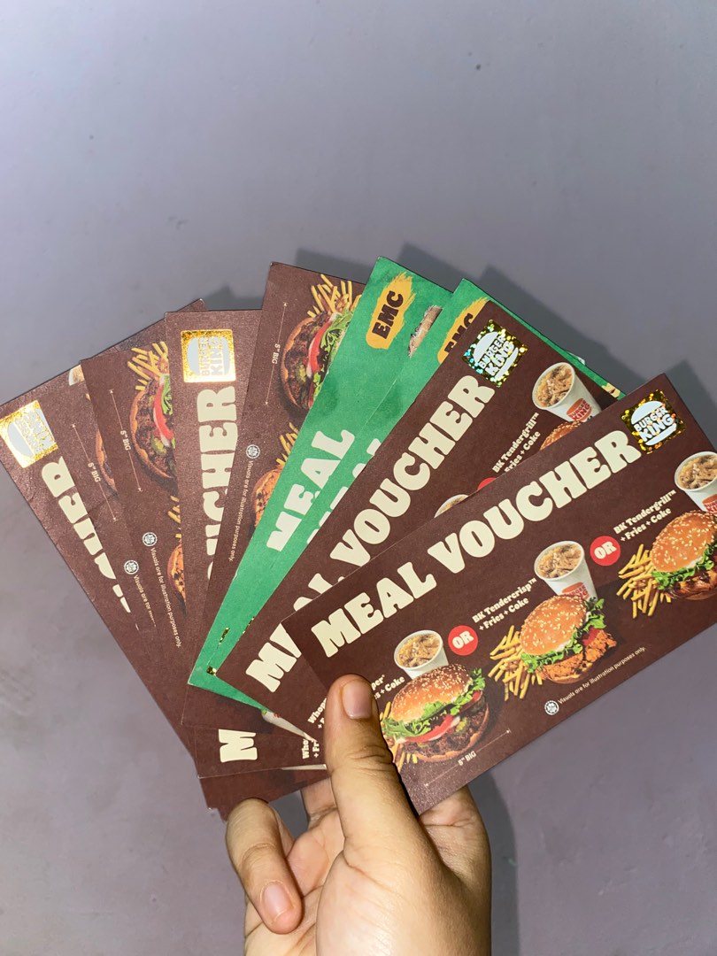 Voucher burger king worth RM20, Tickets & Vouchers, Vouchers on Carousell