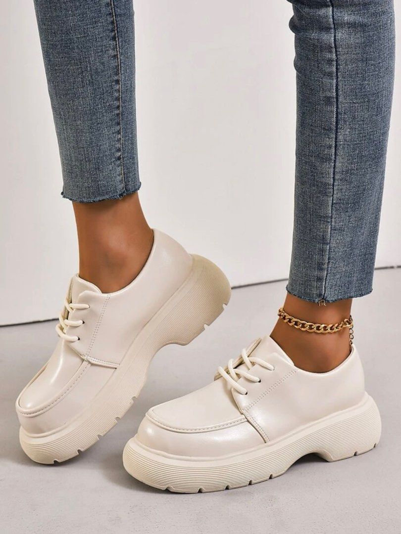 White chunky shoes discount womens
