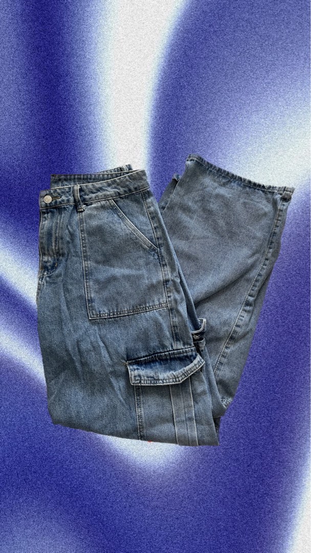 XL blue cargo jeans, Women's Fashion, Bottoms, Jeans & Leggings on ...