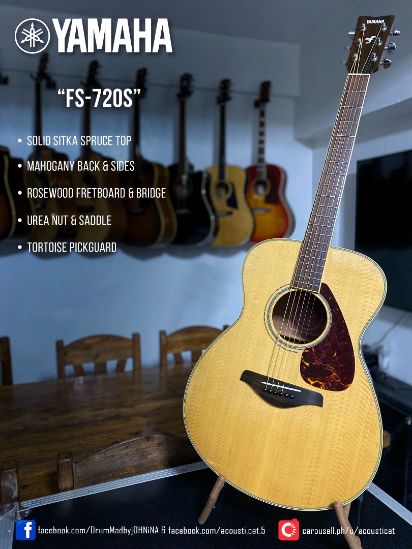 Yamaha FS720S Acoustic Guitar, Hobbies & Toys, Music & Media, Musical