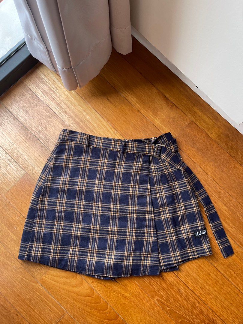Black and white checkered new arrivals skirt yellow