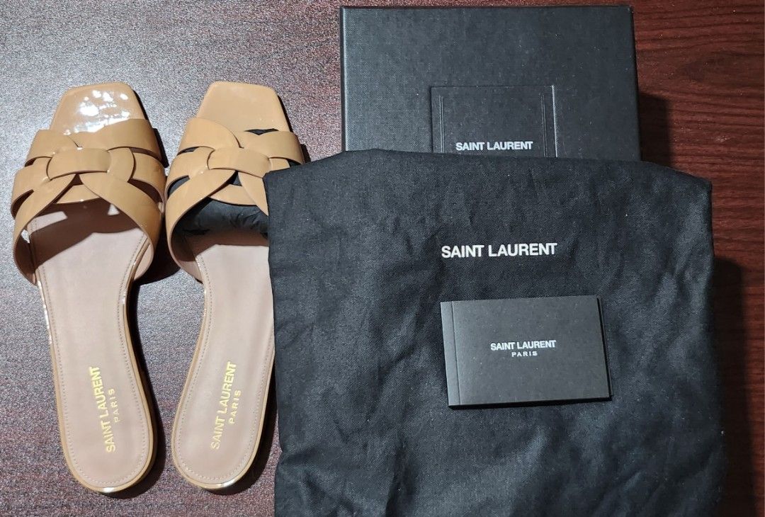 YSL SAINT LAURENT TRIBUTE NU PIEDS FLATS SANDALS SLIDES 9.5 10 41