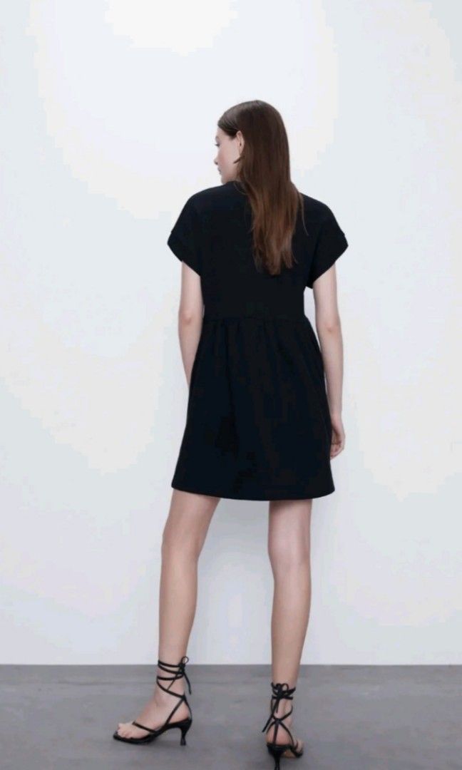 Zara Black Dress (Category: Dresses) located in Cebu City. Submitted by declutter_cebu (Listing ID 1251582157, Image 2). Description: Zara Black Casual Dress (Small) Brand New with Tag Bought online Altered to fit me (original size was too big) Fits Small to Semi-Medium after alteration Length 31 inches RFS: Used a different dress for the occasion due to change of theme.
