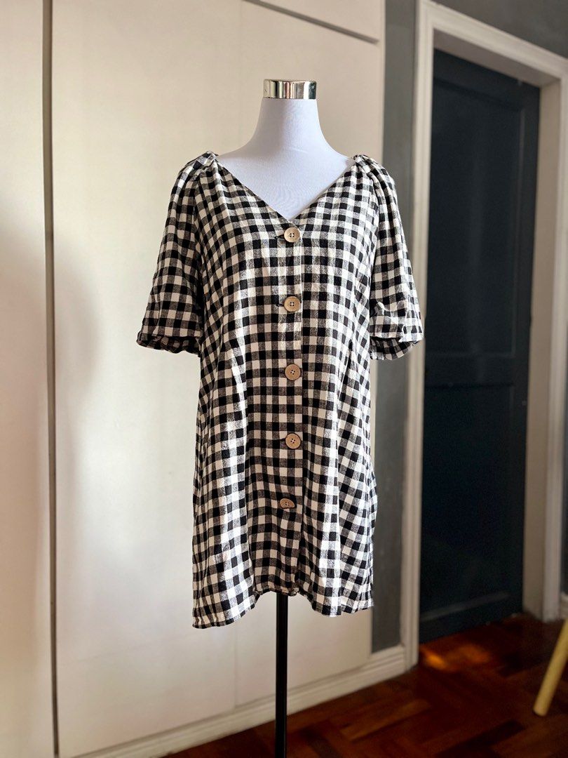 Zara Gingham Dress on Carousell