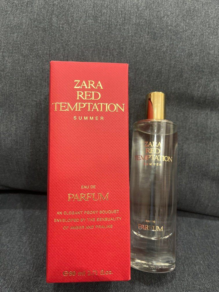 zara red temptation summer edition 30ml or 80ml (Category: Fragrance & Deodorants) located in Pasig City. Submitted by missclaud.essentials (Listing ID 1251521495, Image 2). Description: New Summer edition comes in 30ml or 80ml .