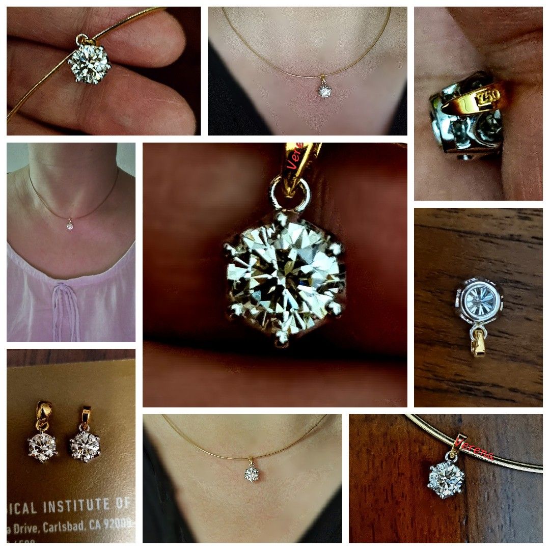 1.02 CT GIA CERTIFIED SOLITAIRE DIAMOND PENDANT IN 18K SOLID WHITE YELLOW GOLD TRIPLE EXCELLENT RATING