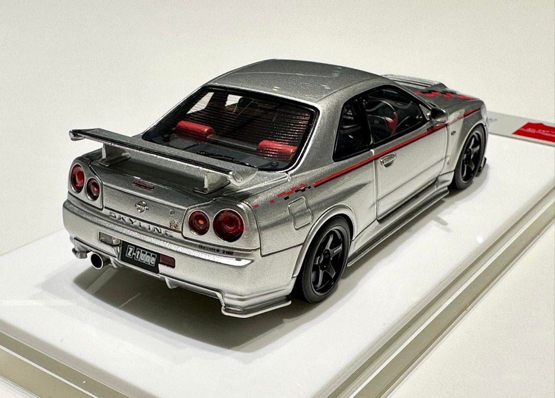 1/43 Make Up Model Nismo R34 GTR Z-Tune Silver, Toys