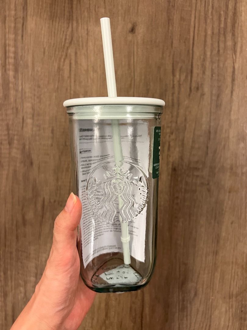 Starbucks Spring 2023 Recycled Glass Mint Triangle Bottom Cold Cup 16 oz  Tumbler
