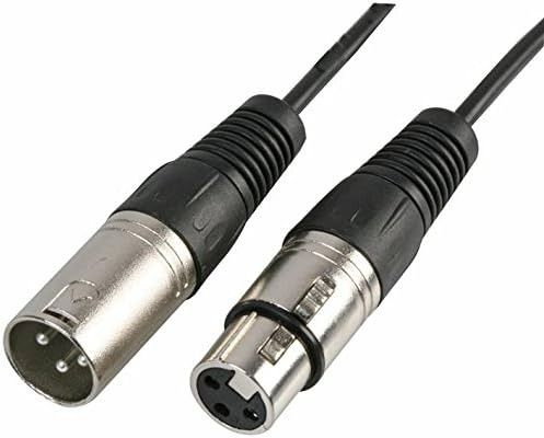 RS PRO Male 3 Pin XLR to Female 3 Pin XLR Cable, Black, 2m
