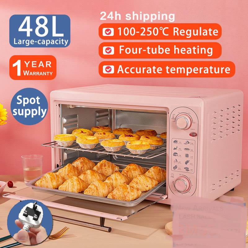 48 Litre Big Oven Toaster Bake Cake Roast Chicken Bakar Kuih Raya, TV