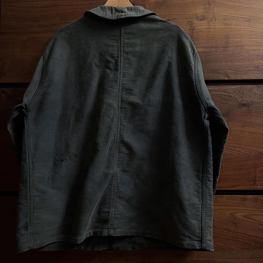 原版50年代original 50s Black moleskin jacket 法工法國工裝外套古著