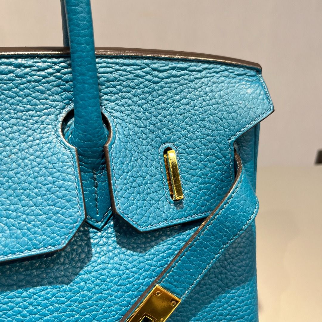 Hermes Birkin 25 Handbag 7W Blue Izmir Lizard SHW