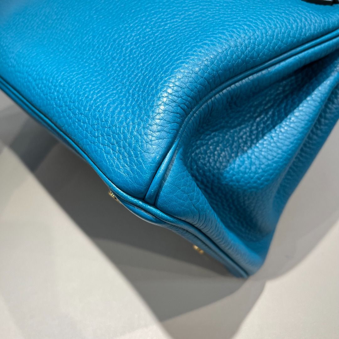 Hermes Birkin 25 Handbag 7W Blue Izmir Lizard SHW