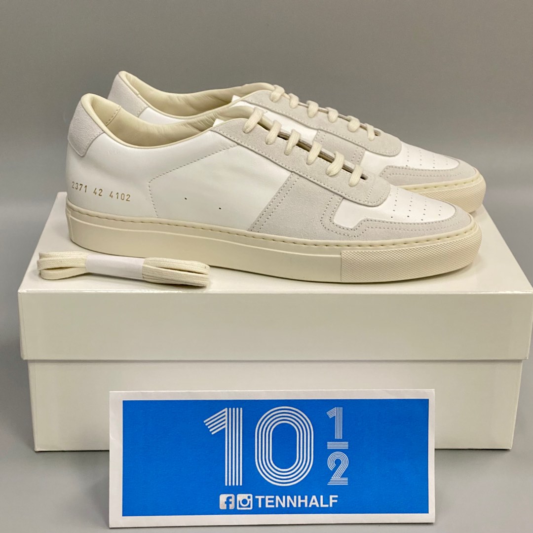 ✓現貨Common Projects BBall Low-Top White Leather Sneakers