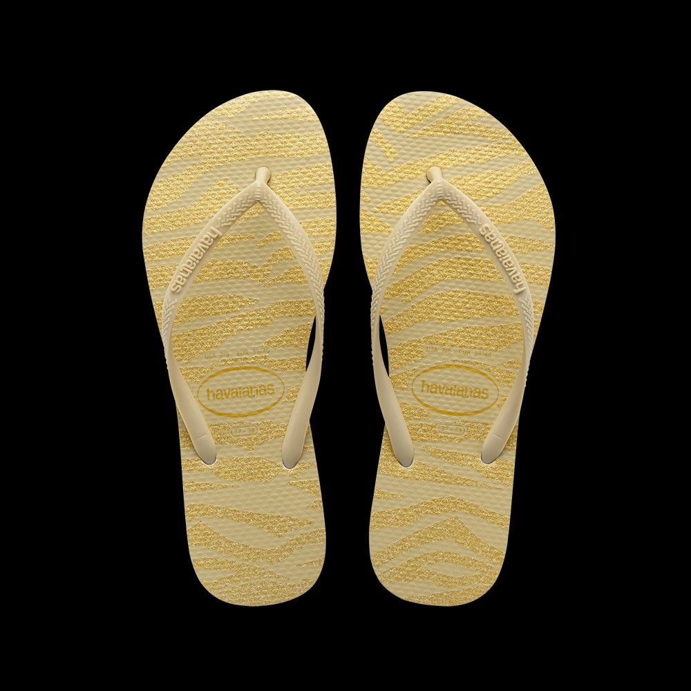 Havaianas Gold Zebra Print Women Slippers