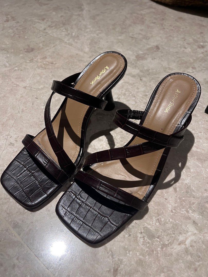Red leather strappy on sale heels