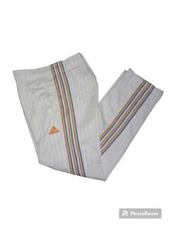Adidas climalite track pants multi color stripes