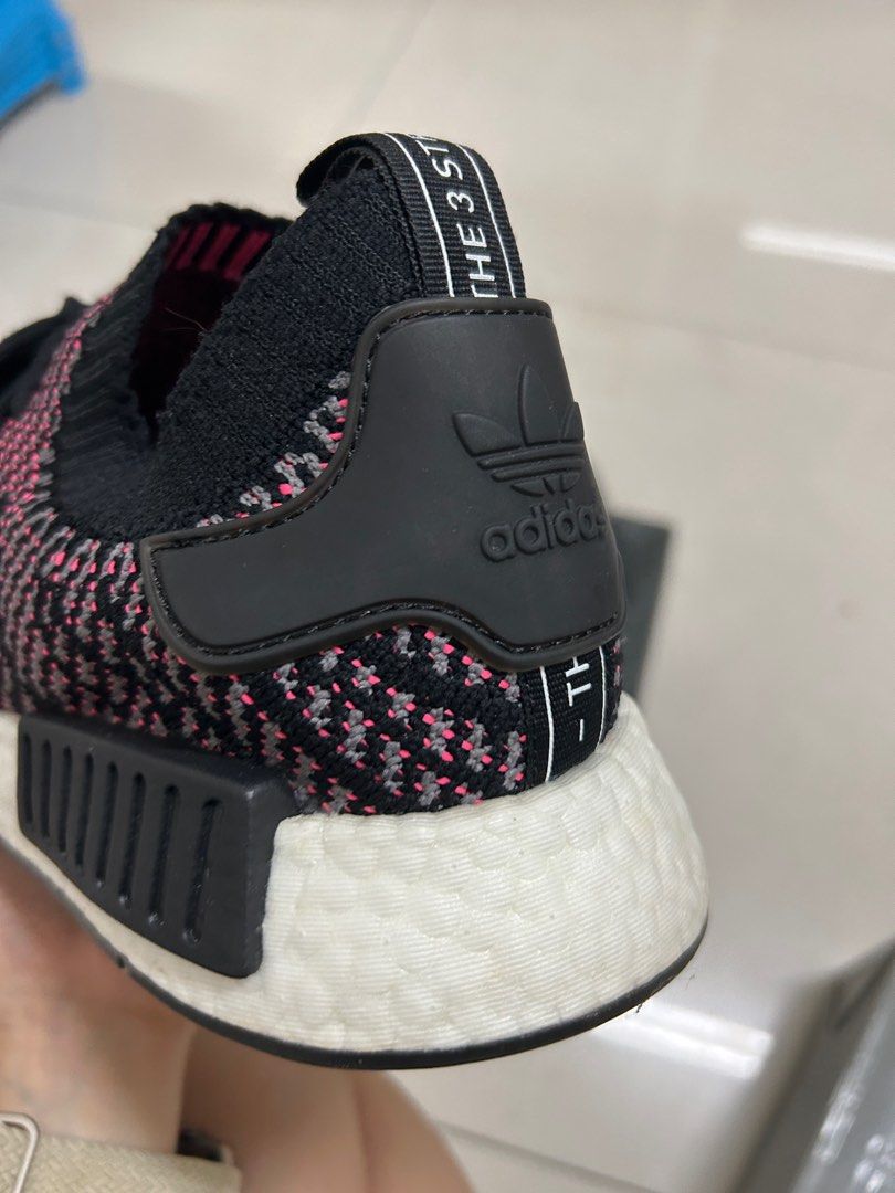 adidas NMD R1 Black Grey Solar Pink