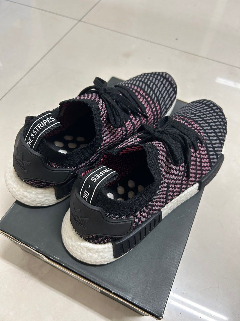 adidas NMD R1 Black Grey Solar Pink