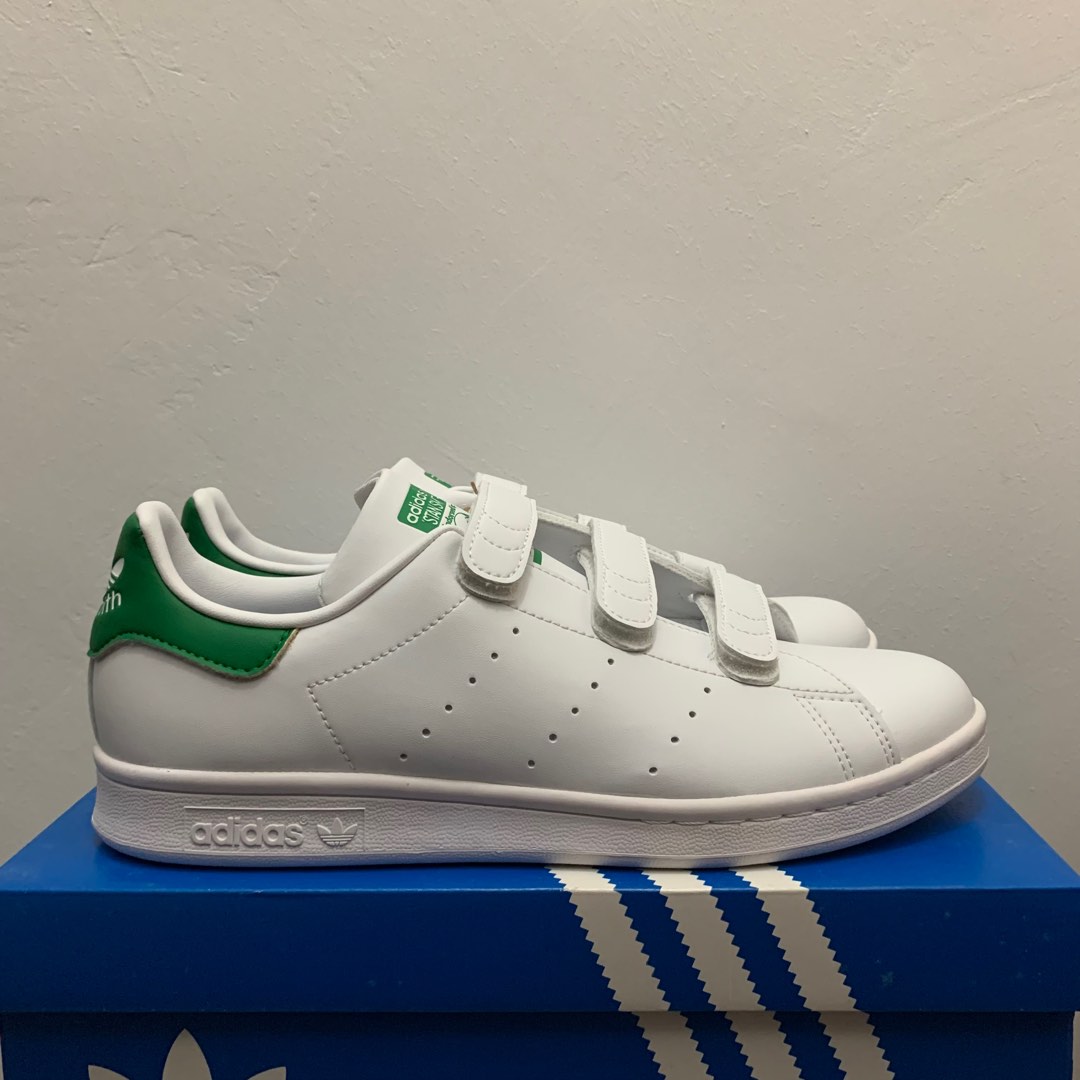 Stan smith cf cheap velcro white blue