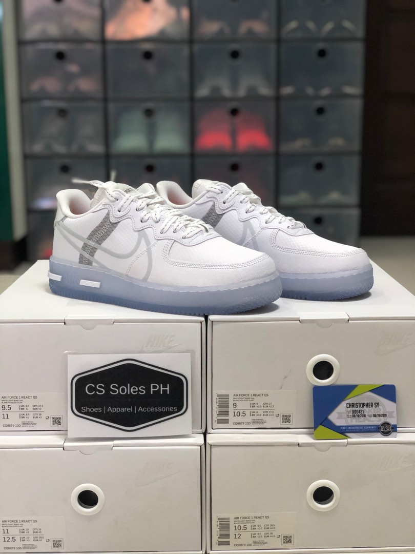 air force 1 react white light bone