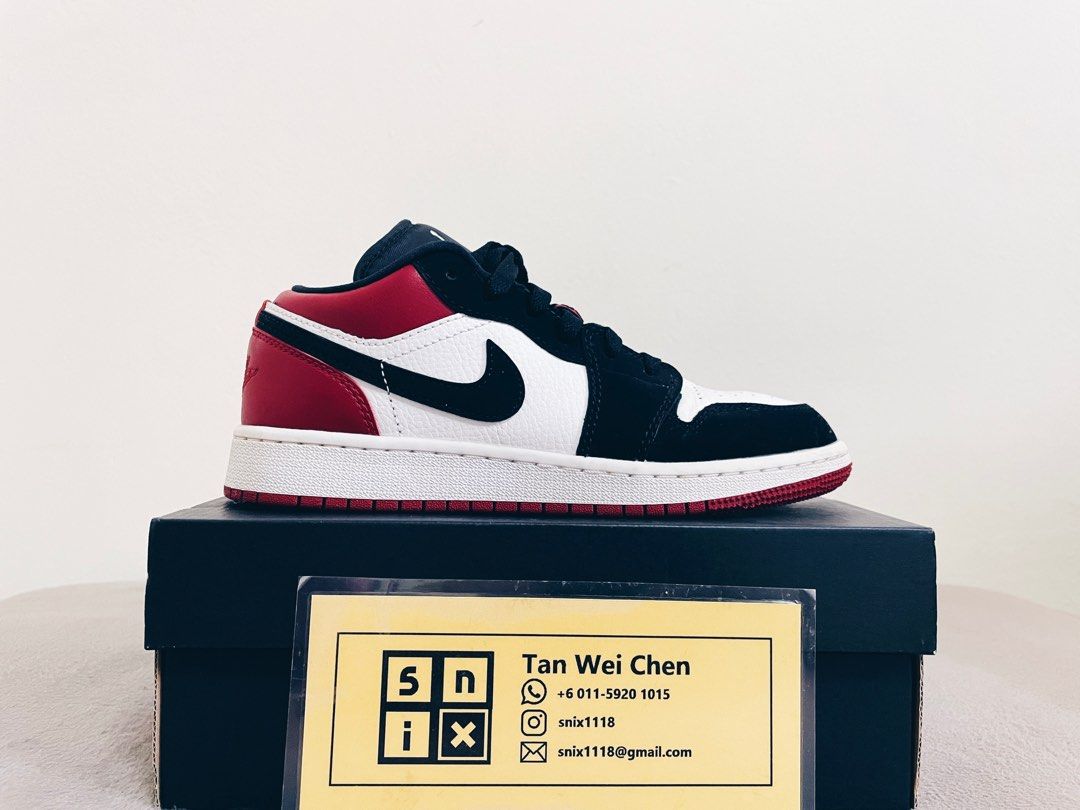 Air Jordan 1 Low Black Toe GS Women s Fashion Footwear Sneakers on Carousell