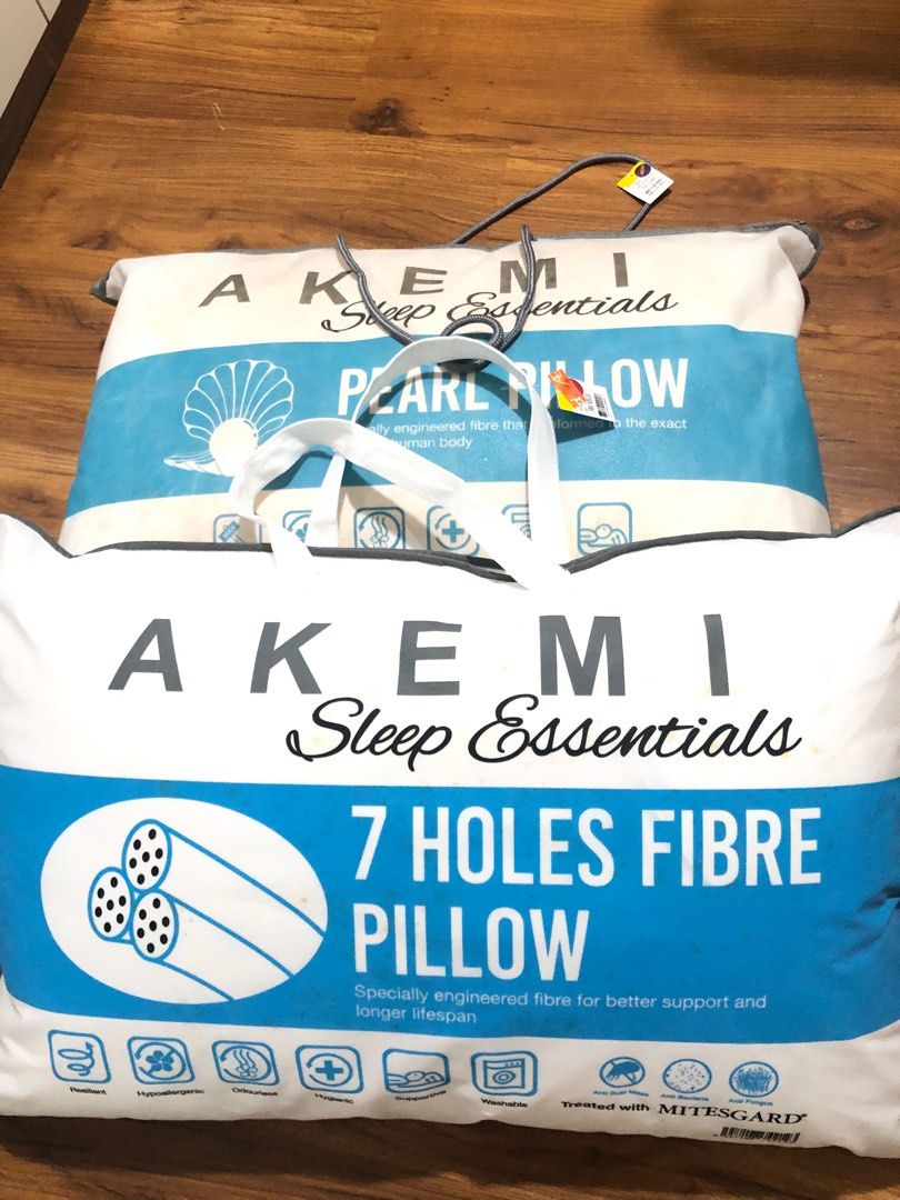 Akemi Pillow with price tags RM90 for both Brand new Used Furniture Home Living Bedding Towels on Carousell