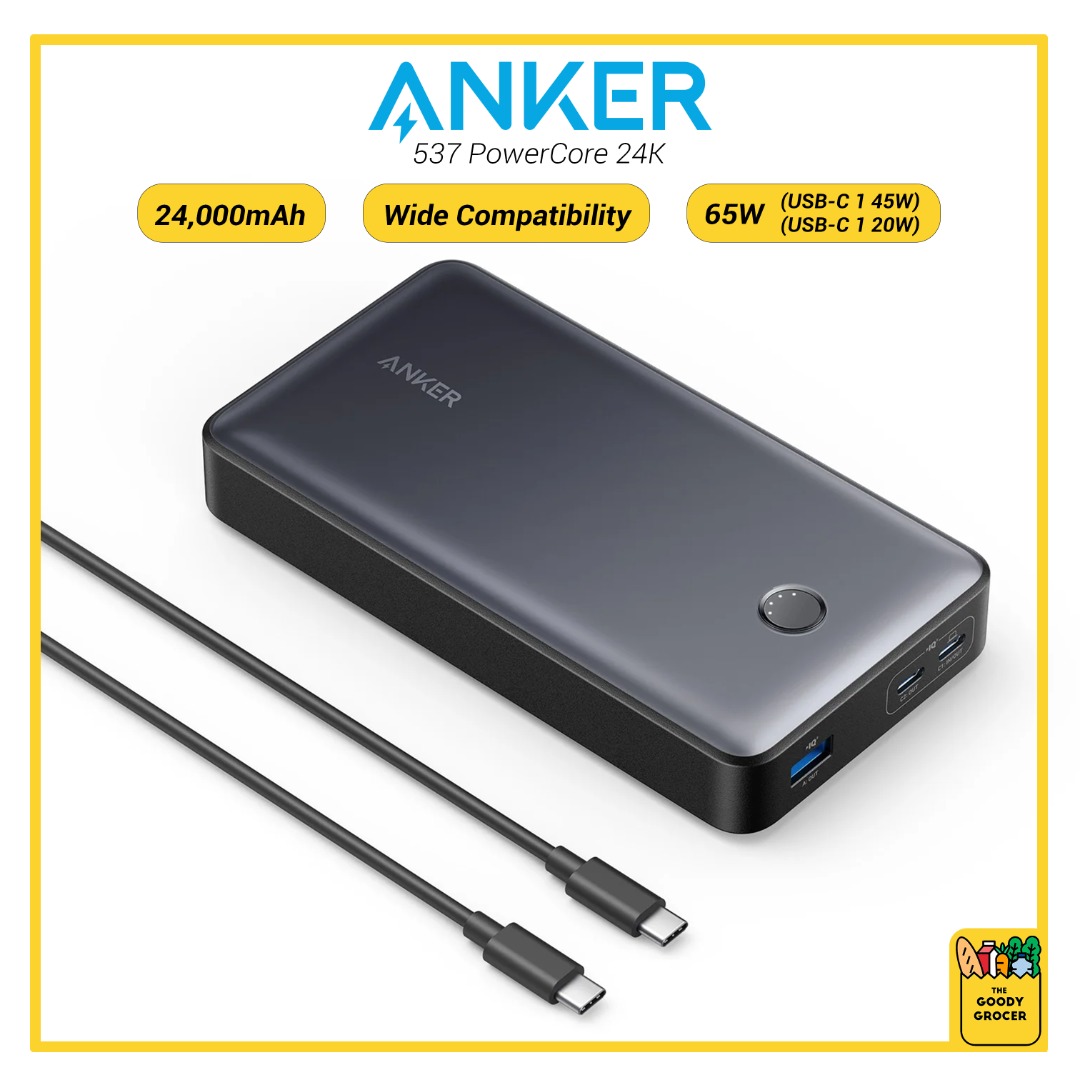 Review: Anker Portable Charger, 24,000mAh 65W Power Bank, 537 Power Bank  (PowerCore 24K for Laptop) 