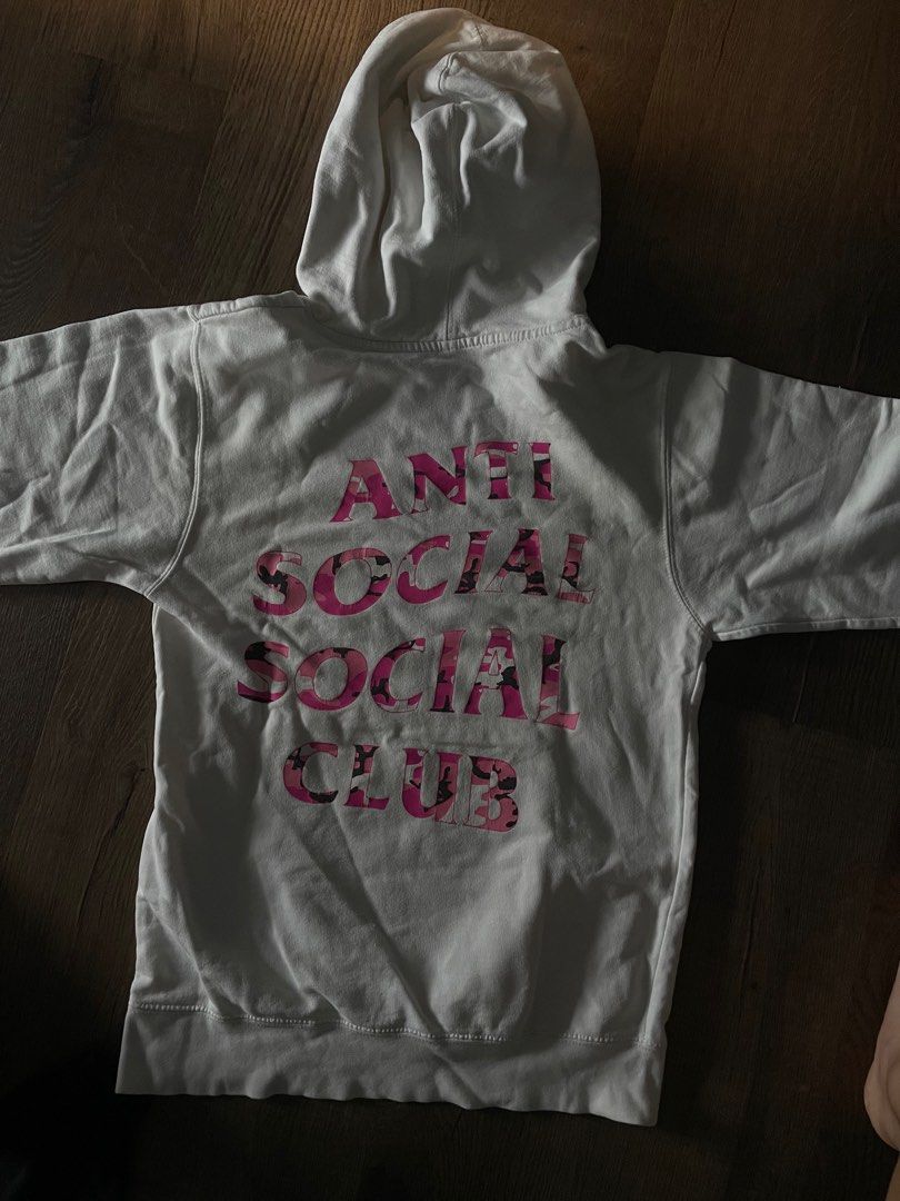 White anti social hotsell social club hoodie