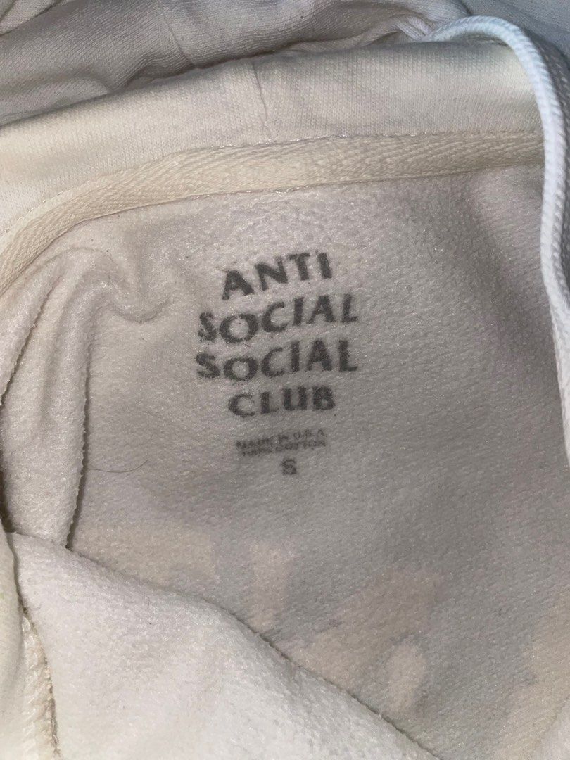 White anti social discount social club hoodie