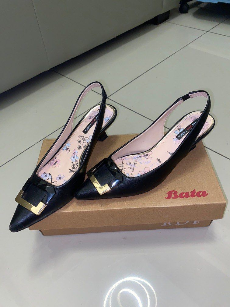 Authentic Bata Red Label Black low high heel Women s Fashion