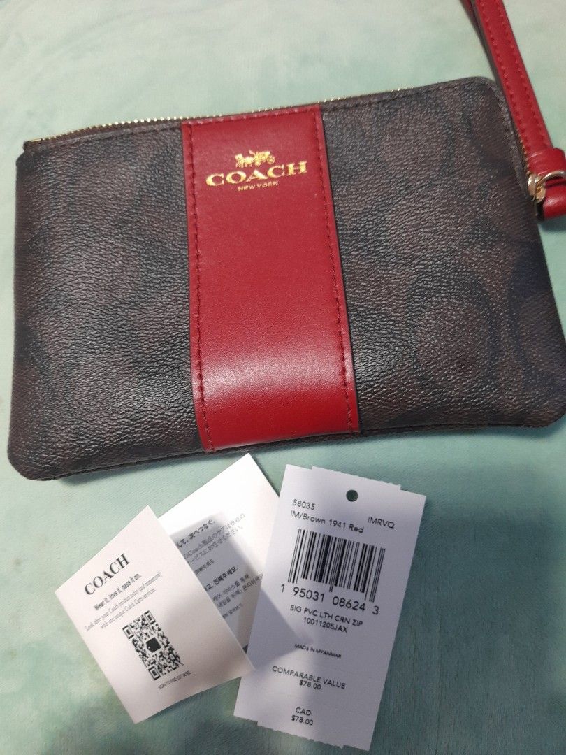 Authentic COACH Corner Zip Wristlet (Category: Purses & Pouches) located in Manila. Submitted by alamarween (Listing ID 1251769234, Image 3). Description: ORIGINAL! Never been used. Bought by my sister-in-law from the U.S. payment first tru GCASH or Maya and shipping fee will be shouldered by the buyer..