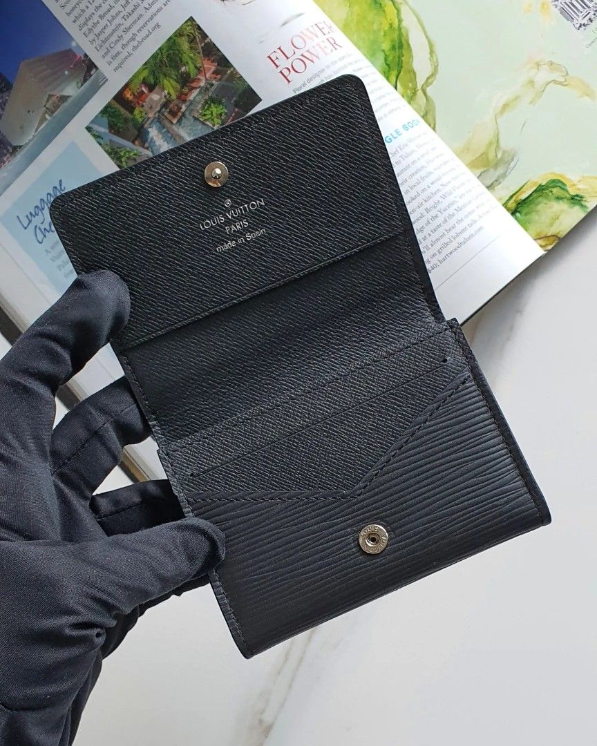 Pre-Owned Louis Vuitton Black Epi Leather Envelope Business Card