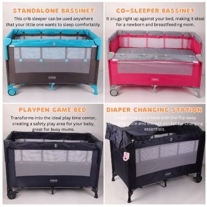 Baby Bedside Playpen 2in1 Co sleeper Cot Crib LSG2862 Babies