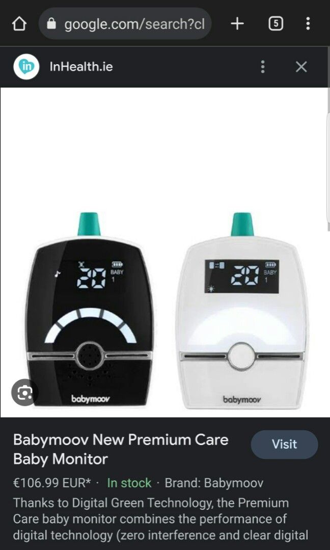 Babymoov New Premium Care Baby Monitor, Babies & Kids, Baby Monitors on  Carousell