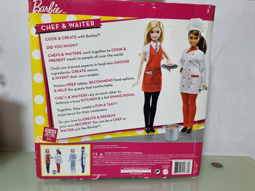 Barbie Doll Barbie Careers Cafeteria Barbie Chef And Waiter Doll