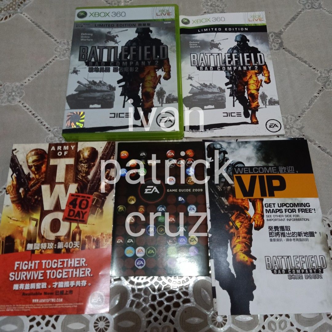 Battlefield 2 bad company (Category: Xbox) located in Manila. Submitted by cruzivanpatrick (Listing ID 1251707453, Image 1). Description: Xbox 360 game Tested and working Check region compatibility po sa ntsc j ntsc at pal https://www.play-asia.com/info/xbox360_compatibility_guide Meet up pick up tbac court torres bugallon abad santos or abono rider service kahit kayo po mag book pag shipping mauna kayo mag padala check my feedback here for safet
