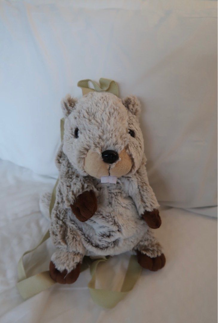 Beaver Stuffed Toy Backpack, Hobbies & Toys, Toys & Games on Carousell