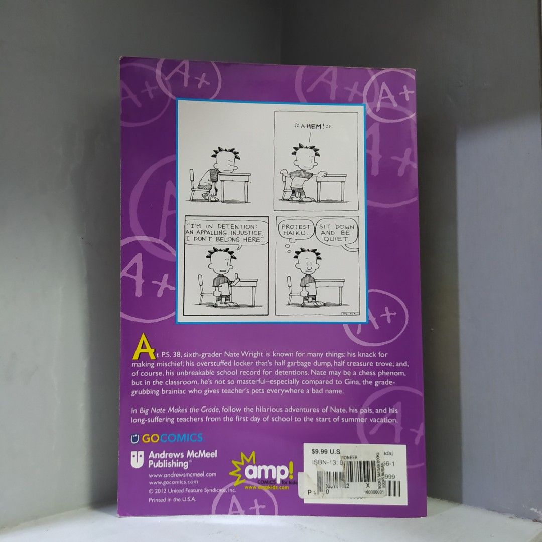 Big Nate: Makes The Grade (Category: Children's Books) located in Quezon City. Submitted by strawberrypearlmilk (Listing ID 1251733113, Image 2). Description: Big Nate: Makes The Grade - Lincoln Peirce, For Sale! Condition : - Paper back - No foxxing - Light defects RFS: Decluttering MOP: GCash Buyer will shoulder SF. 🎙️ Kindly DM me any inquiries/messages if interested..