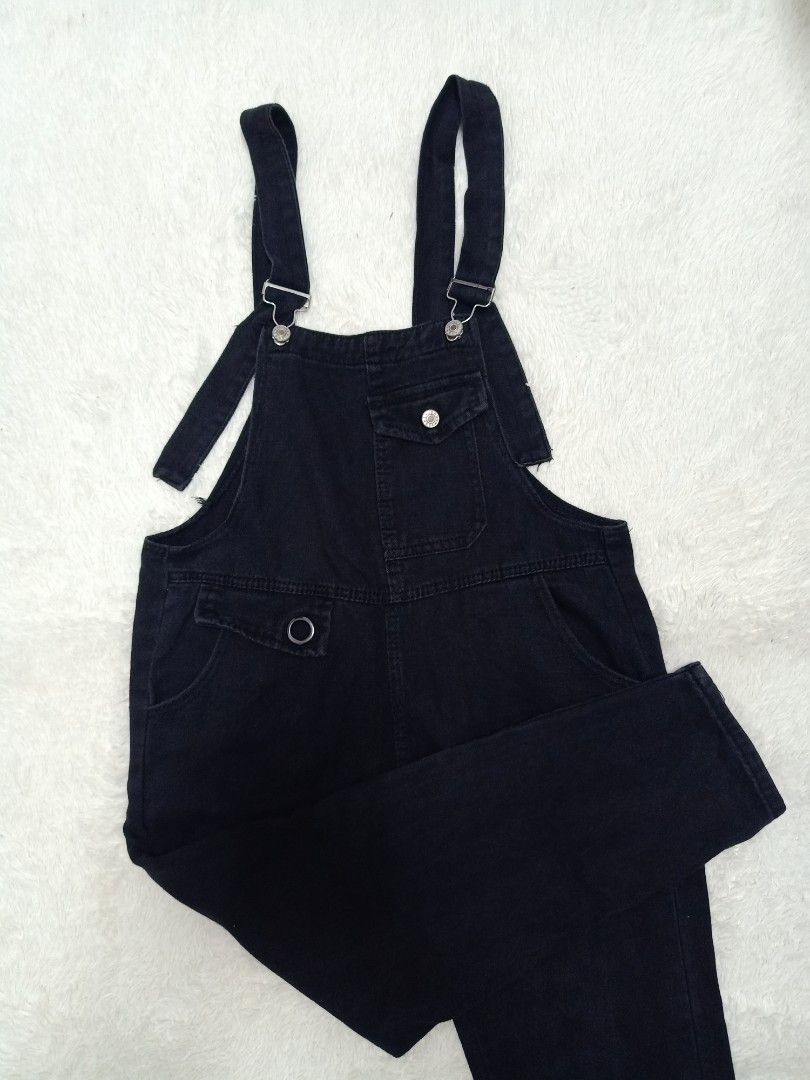 Black Denim One Piece Jumpsuit